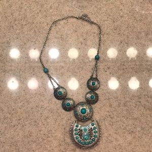 Turquoise and silver necklace